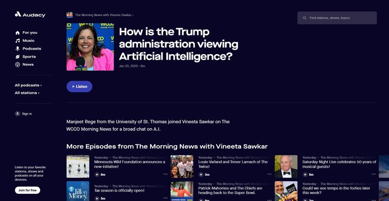 How is the Trump administration viewing AI?