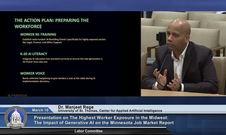 Minnesota State Senate Labor Committee testimony